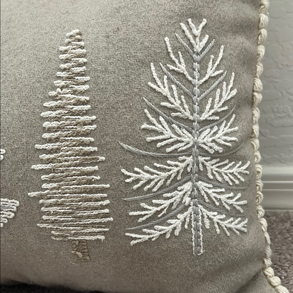 Christmas Tree Embroidered Throw Pillow - Picture 4 of 6